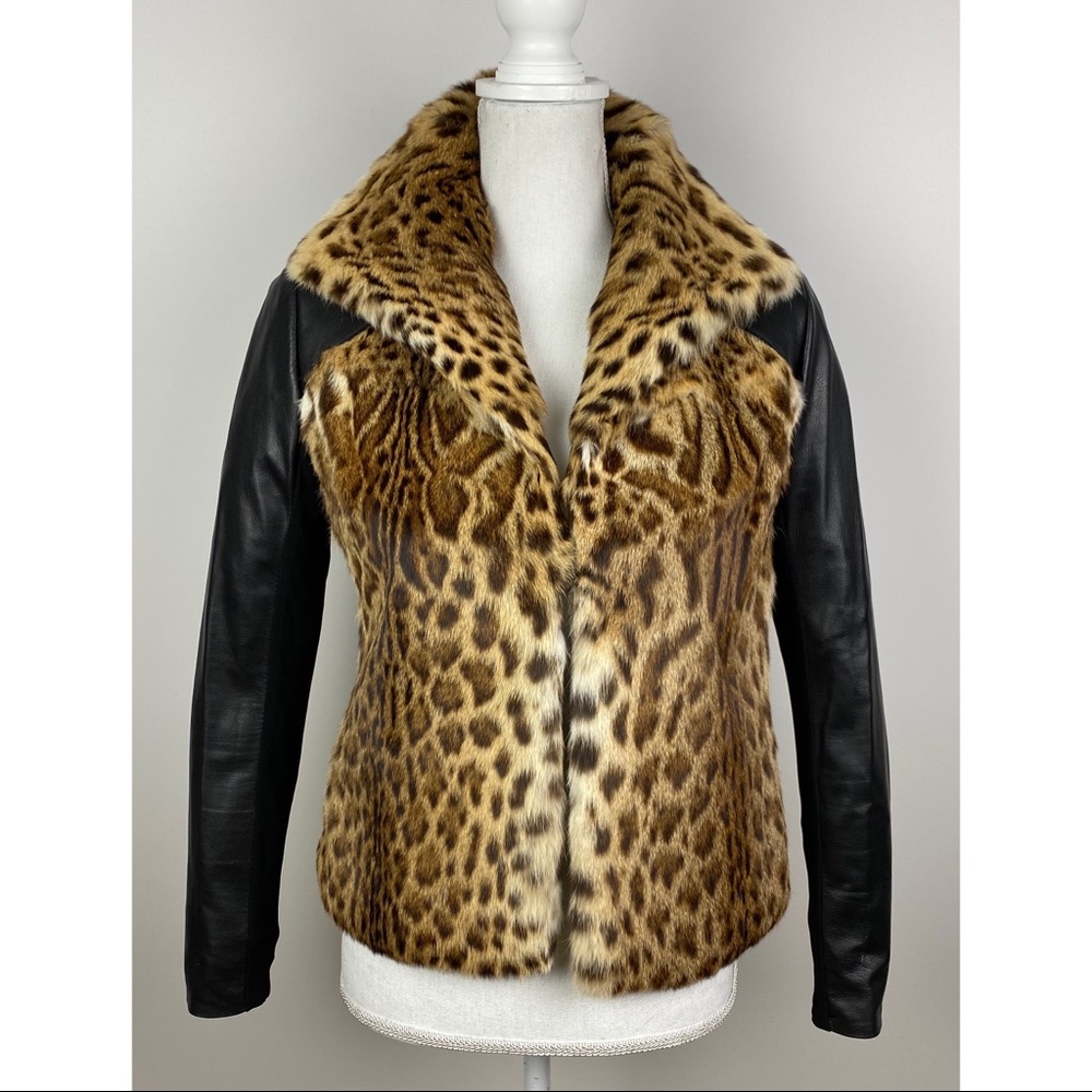 J Mendel Paris Lynx Lippi Cat Fur Leather Jacket